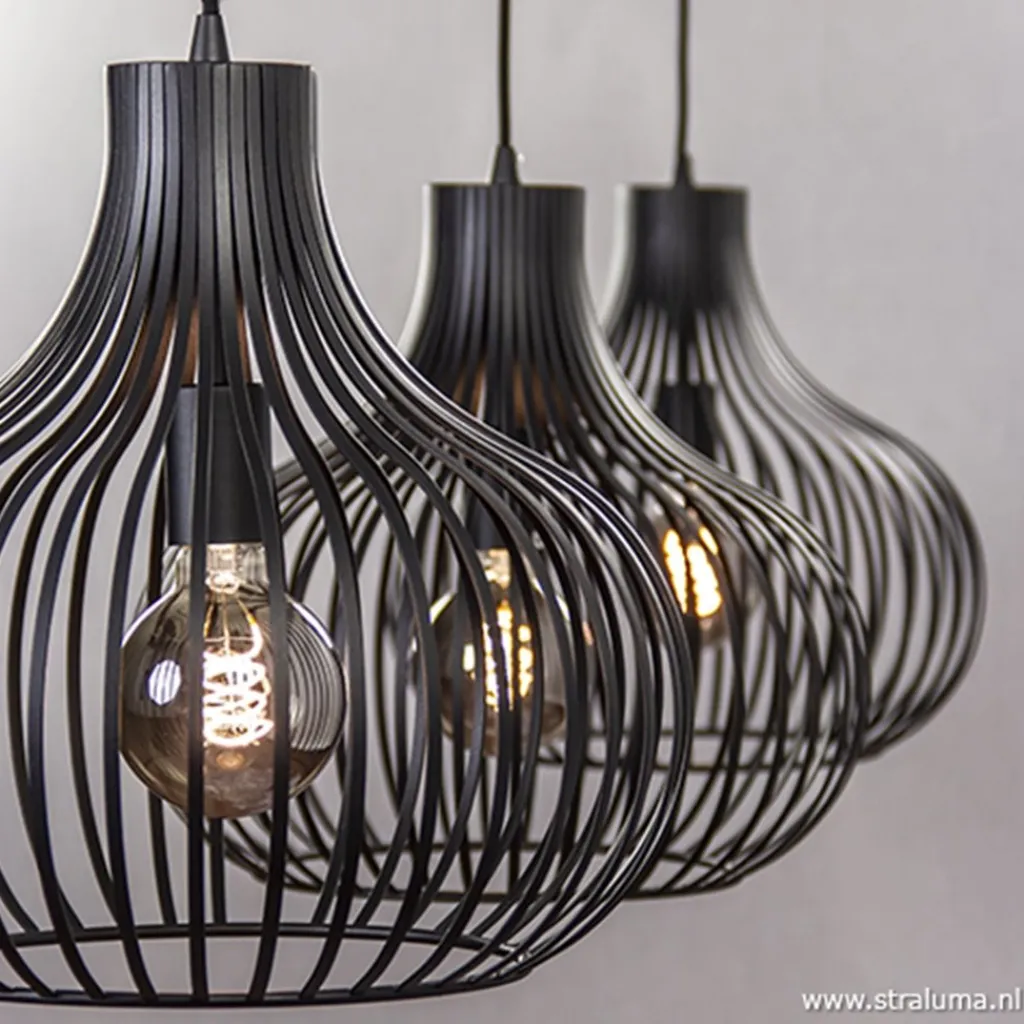 Hanglamp Onion 3L draad zwart>Straluma Fashion