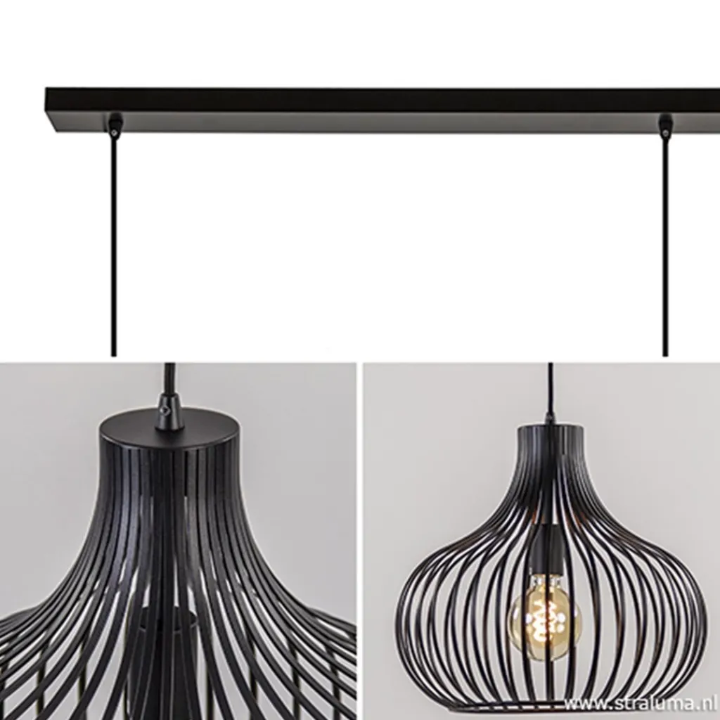 Hanglamp Onion 3L draad zwart>Straluma Fashion