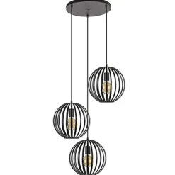 Hanglamp rond 3-lichts bollen zwart>Straluma Best