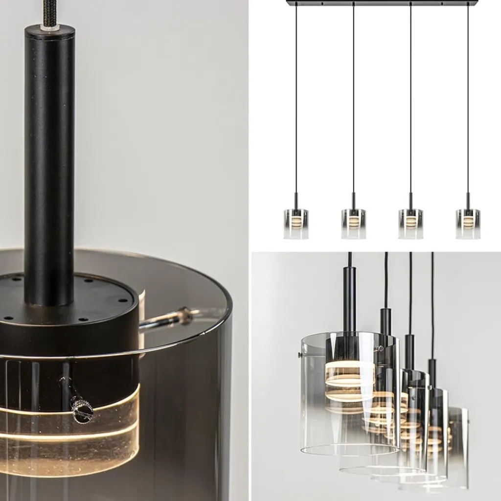 Hanglamp Salerno 4L zwart/gradient smoke>Straluma Hot