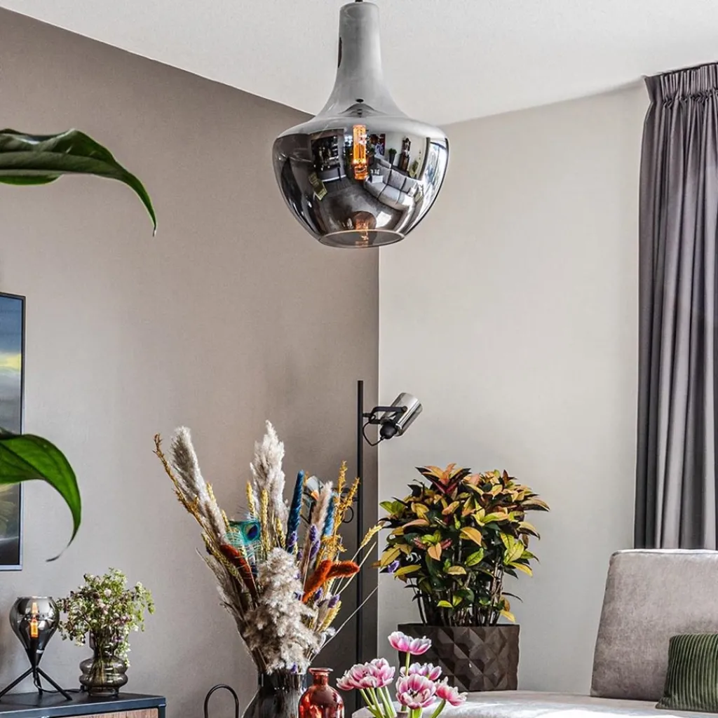 Hanglamp zwart met smoke glazen kap>Straluma Cheap
