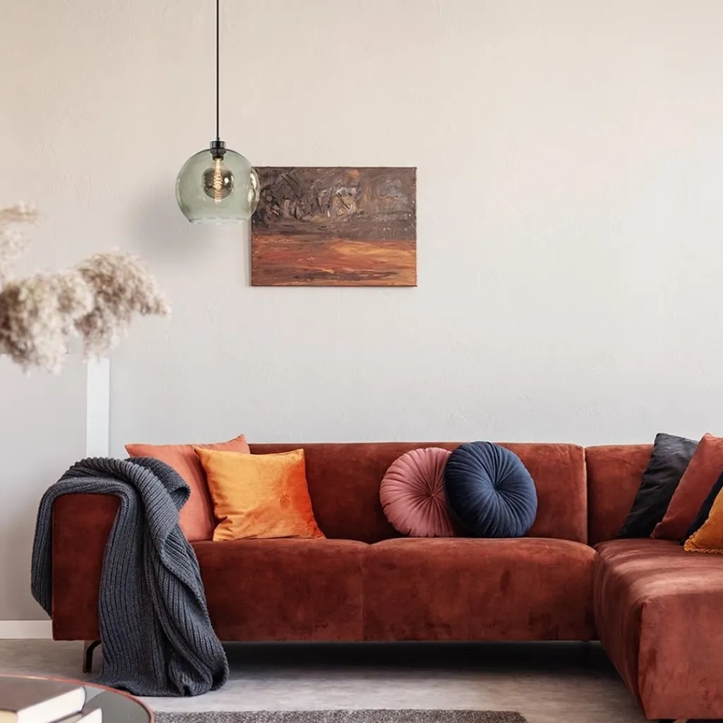 Hanglamp zwart met smoke glas 30cm>Straluma Outlet