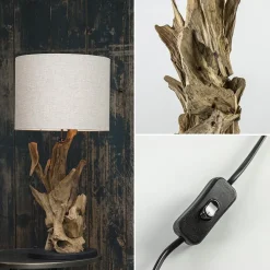Houten lampvoet Ikal Light and Living exclusief kap><noscript><img width=