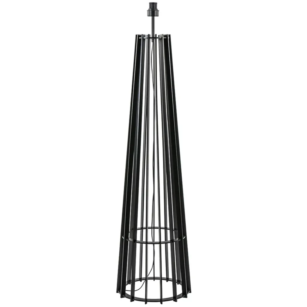 Houten lampvoet mat zwart exclusief kap>Straluma Online