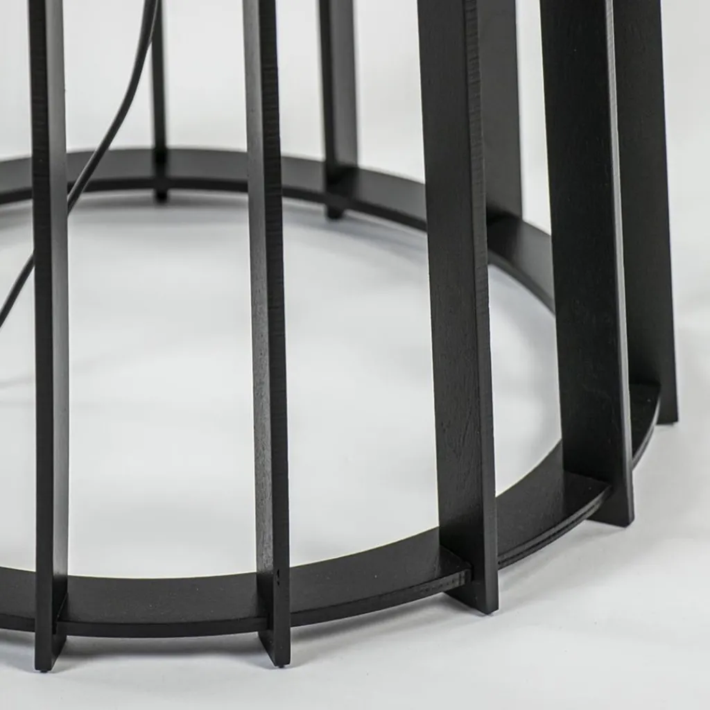Houten lampvoet mat zwart exclusief kap>Straluma Online