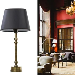Klassieke lampvoet-tafellamp brons><noscript><img width=