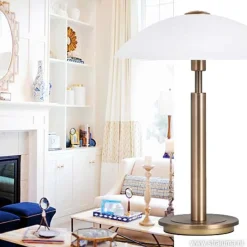 Klassieke tafellamp brons touchdimmer><noscript><img width=