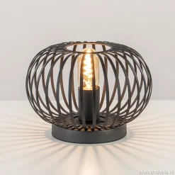 Kleine draad tafellamp modern mat zwart>Straluma Shop