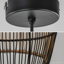 Kleine hanglamp Meya zwart met goud draad><noscript><img width=