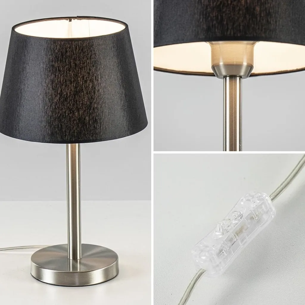 Kleine lampvoet Washington nikkel exclusief kap>Straluma Outlet