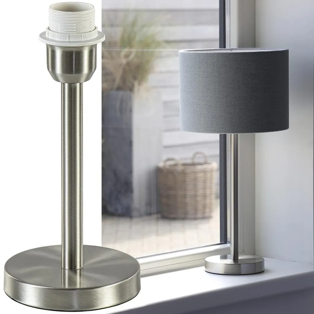 Kleine lampvoet Washington nikkel exclusief kap>Straluma Outlet