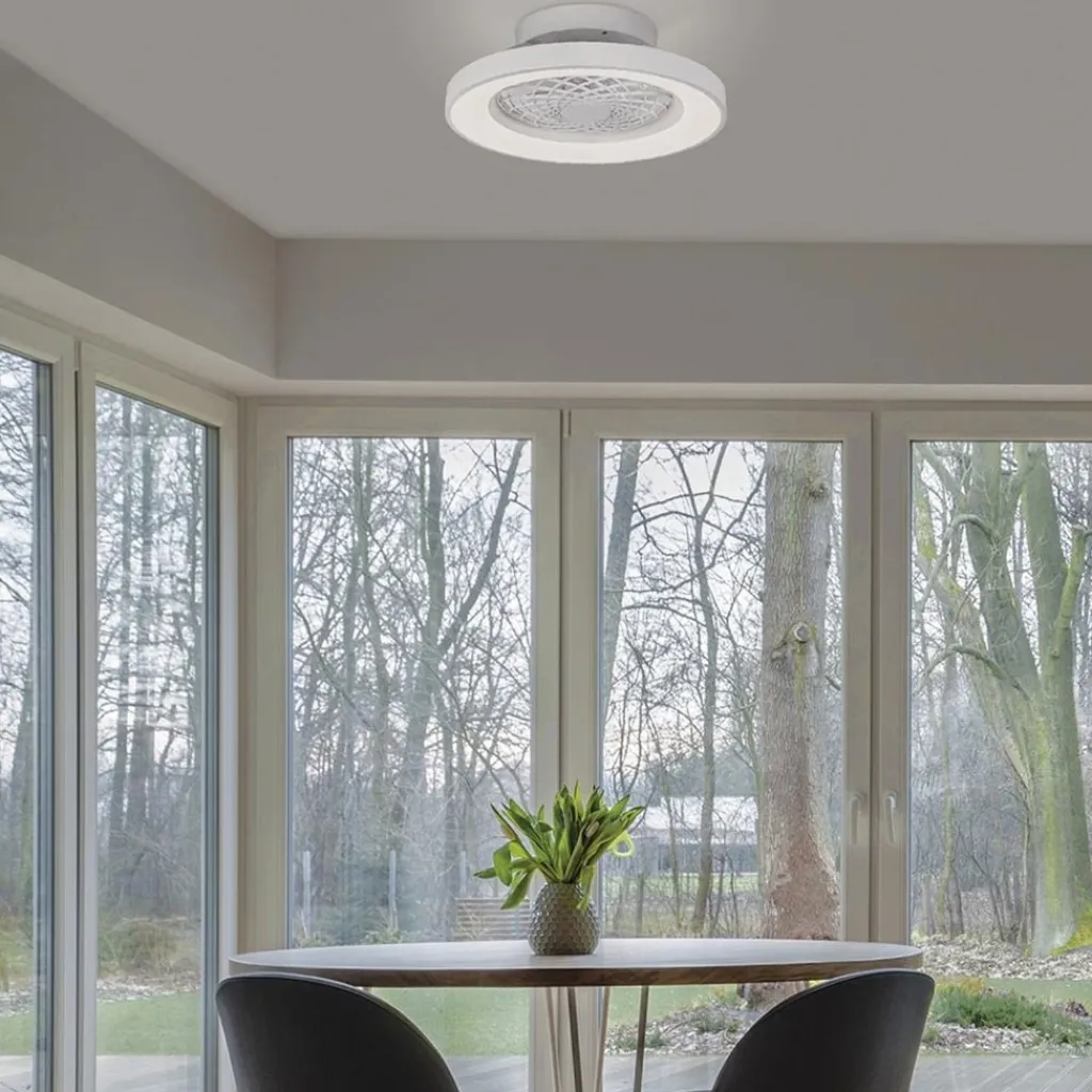 Kleine plafondventilator wit inclusief LED>Straluma Sale