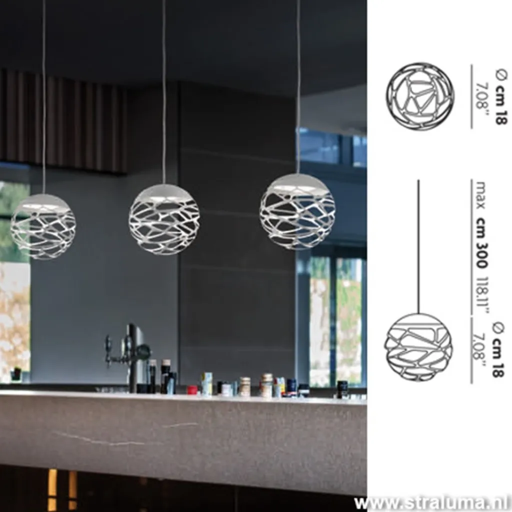 Kleine ronde design hanglamp Kelly wit>Straluma Discount