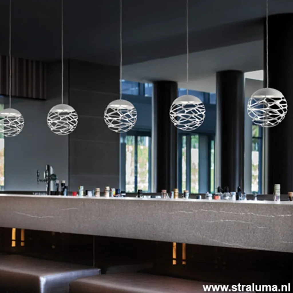 Kleine ronde design hanglamp Kelly wit>Straluma Discount