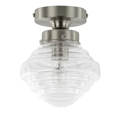Kleine stalen plafondlamp glas helder>Straluma Sale
