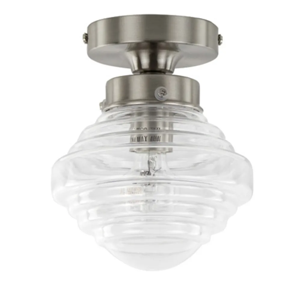 Kleine stalen plafondlamp glas helder>Straluma Sale