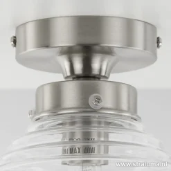 Kleine stalen plafondlamp glas helder><noscript><img width=