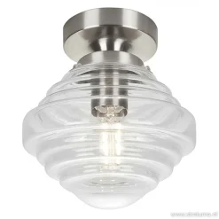 Kleine stalen plafondlamp glas helder><noscript><img width=