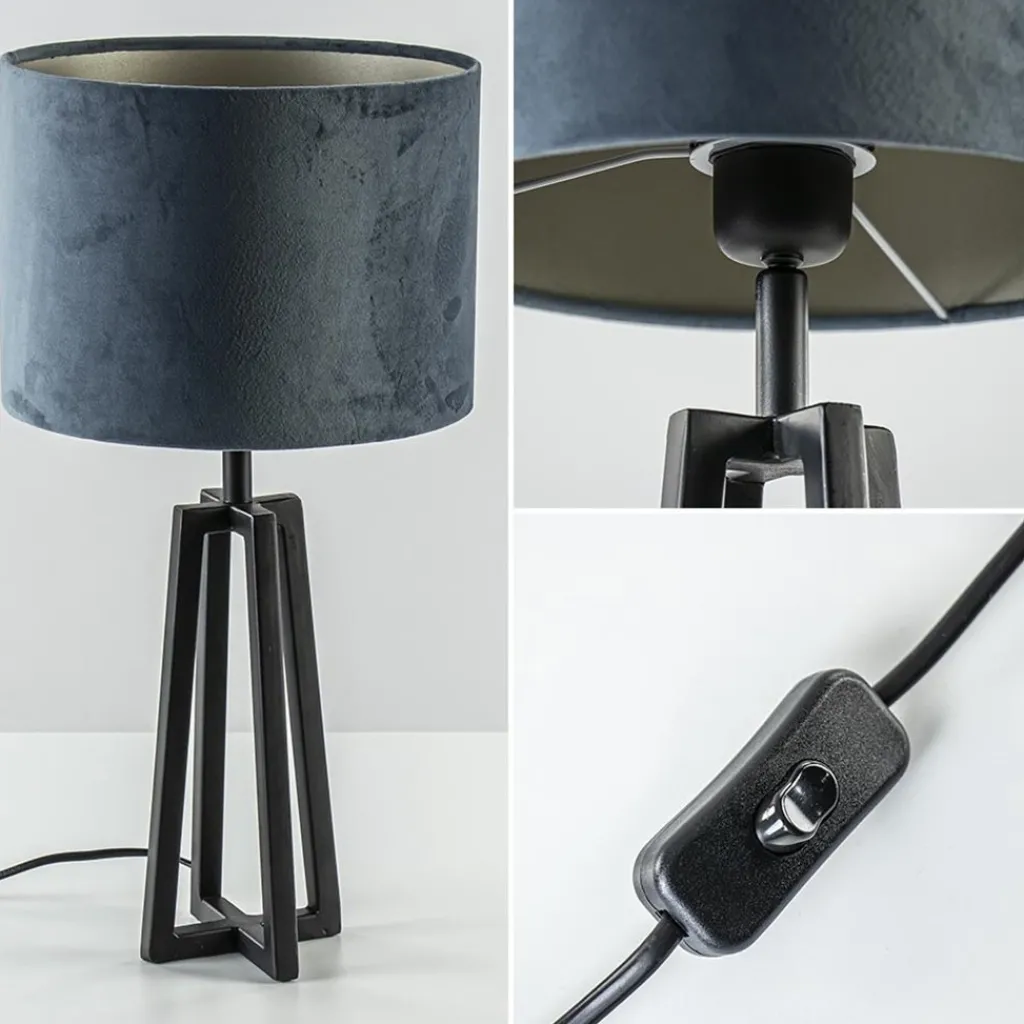 Kleine tafellamp Miley mat zwart exclusief kap>Straluma Discount