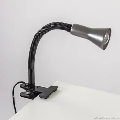 Klemplamp bureau/tafel zwart zilvergrijs><noscript><img width=