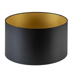 Lampenkap zwart/goud cilinder met gouden binnenzijde, hoogte 20cm, Ø 35cm, warm omgeslagen>Straluma Sale