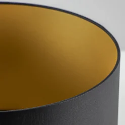 Lampenkap zwart/goud cilinder met gouden binnenzijde, hoogte 20cm, Ø 35cm, warm omgeslagen>Straluma Sale