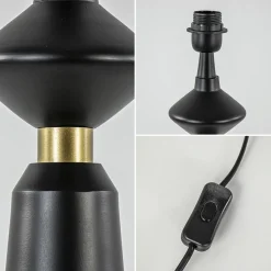 Lampvoet Ilvar mat zwart + antiek brons><noscript><img width=