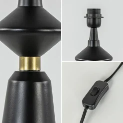 Lampvoet Ilvar zwart/mat goud z/kap><noscript><img width=