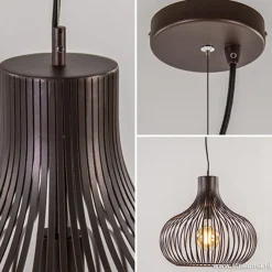 Landelijke draadlamp-hanglamp bruin 48cm><noscript><img width=