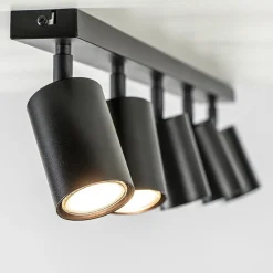 Langwerpige GU10 5-lichts opbouwspot mat zwart><noscript><img width=