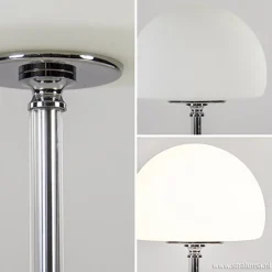 LED tafellamp chroom/opaal glas dimbaar><noscript><img width=