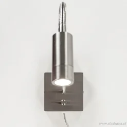 LED wandlamp/bedlamp flexibel staal><noscript><img width=