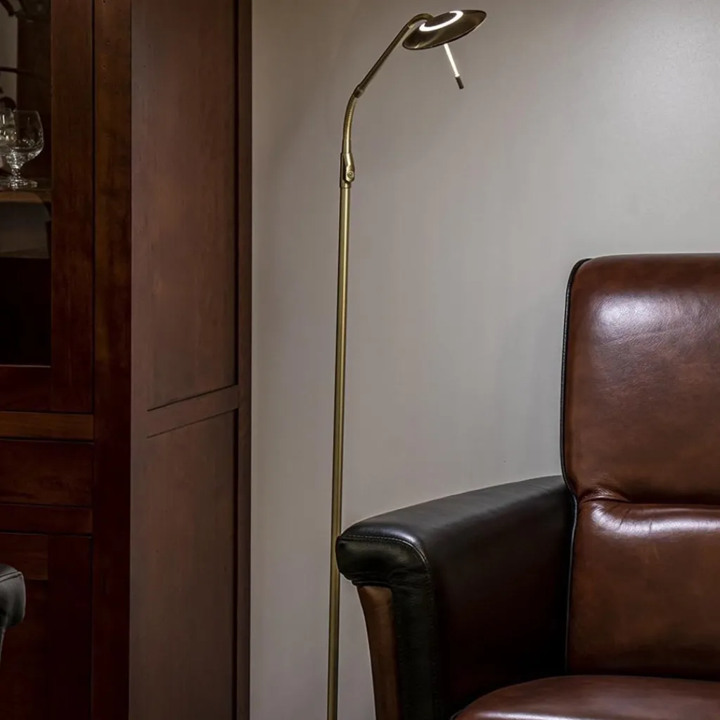 Leeslamp-vloerlamp LED messing dimbaar>Straluma Sale