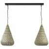2-Lichts eettafelhanglamp mat goud/zwart oriental>Straluma Store