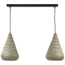 2-Lichts eettafelhanglamp mat goud/zwart oriental>Straluma Store