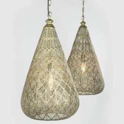 2-Lichts eettafelhanglamp mat goud/zwart oriental><noscript><img width=