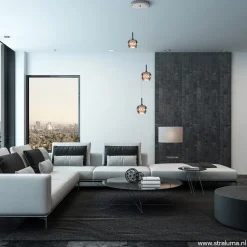 3-Lichts hanglamp chroom met smokey glazen kappen><noscript><img width=