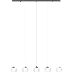 5-Lichts hanglamp chroom met helder glas en dimbaar LED>Straluma Flash Sale