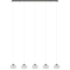 5-Lichts hanglamp chroom met helder glas en dimbaar LED>Straluma Flash Sale