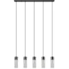 5-Lichts hanglamp cilinder helder glas met zwart>Straluma Cheap