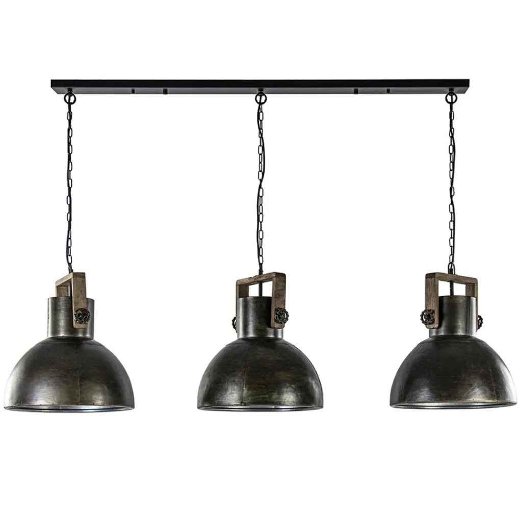 3-Lichts hanglamp Shelly landelijk metaal met hout>Straluma Best