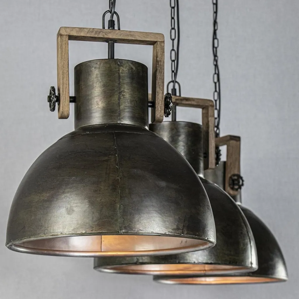 3-Lichts hanglamp Shelly landelijk metaal met hout>Straluma Best