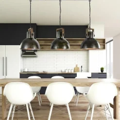 3-Lichts hanglamp Shelly landelijk metaal met hout><noscript><img width=