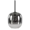 1-Lichts hanglamp zwart met smoke/helder glas>Straluma Outlet