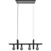 4-Lichts hanglamp zwart met zwarte houten planken>Straluma Cheap