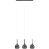 3-Lichts hanglamp zwart met smoke glazen kappen>Straluma Best