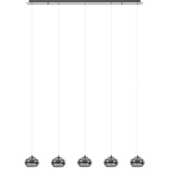 5-Lichts LED eettafelhanglamp smoke glas dimbaar>Straluma New