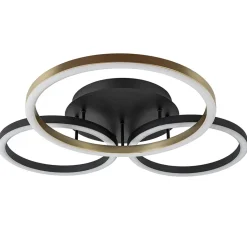 3-Lichts LED plafondlamp zwart/goud 3-standen dimbaar>Straluma Clearance