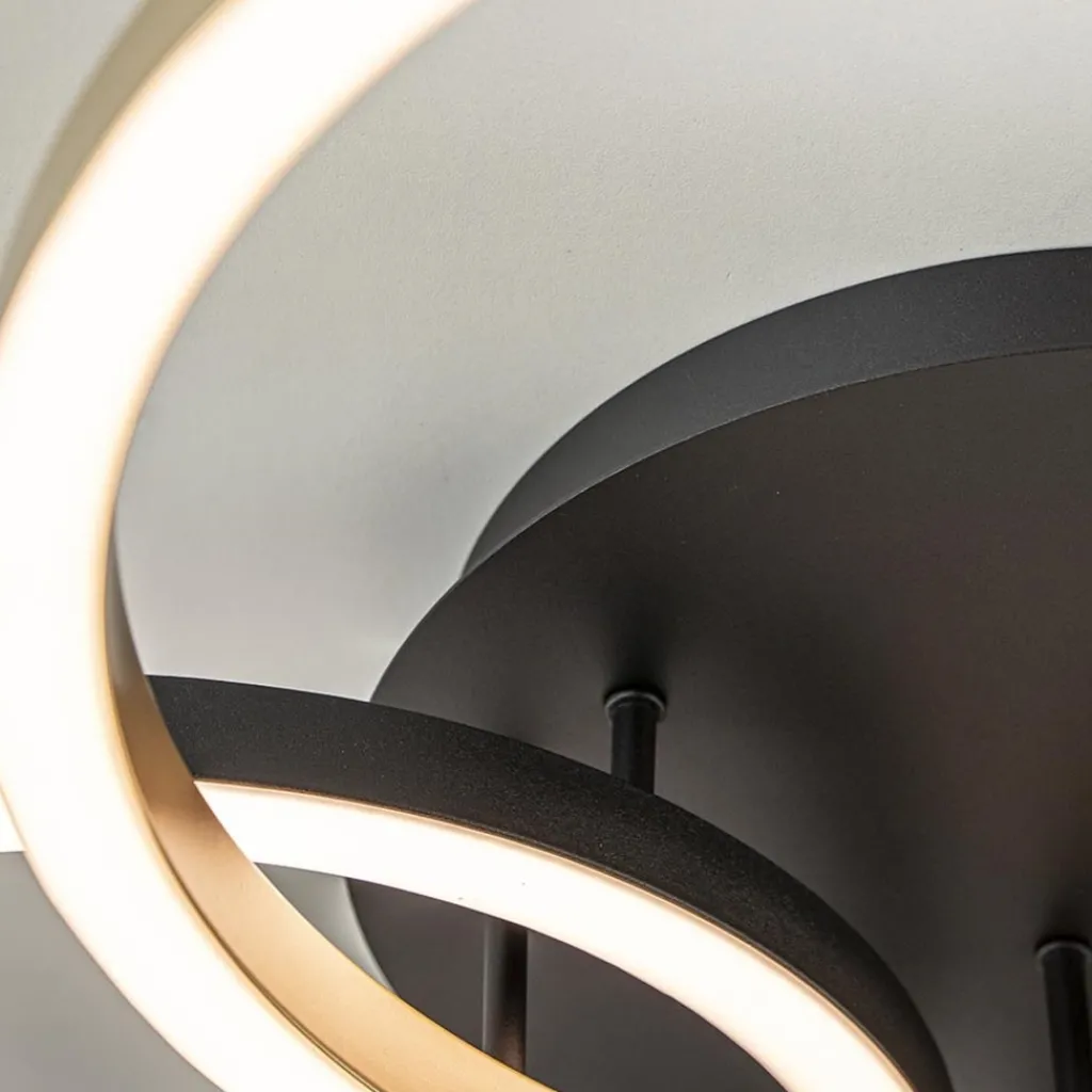 3-Lichts LED plafondlamp zwart/goud 3-standen dimbaar>Straluma Clearance
