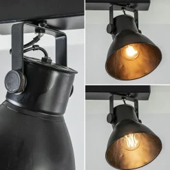2-Lichts metalen plafondlamp Eliano mat zwart><noscript><img width=